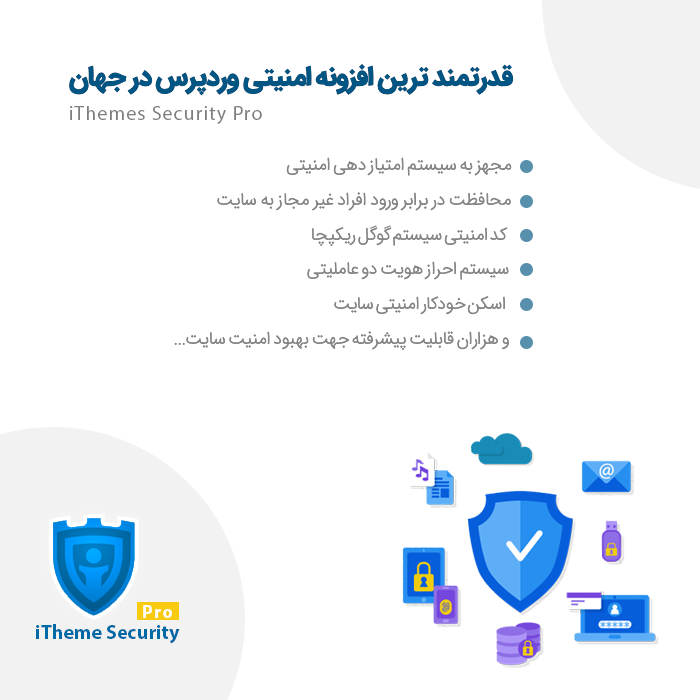 افزونه حرفه ای iThemes Security Pro - افزایش امنیت وردپرس با بک گراند سفید